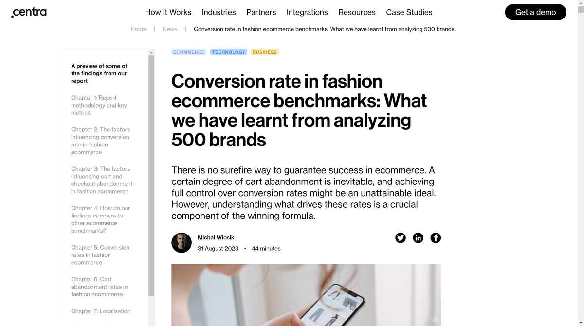 Industry report: Conversion rate in fashion ecommerce benchmarks